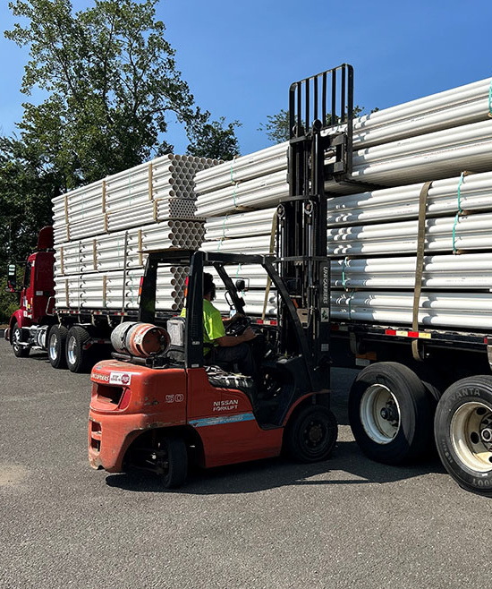 Employee loading a truck