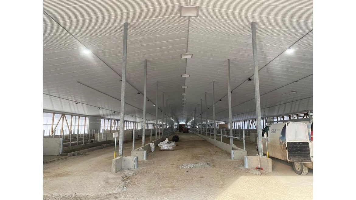 The interior of a 280-by-100-foot barn addition in Belmont, Ontario.