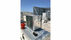 Heat Pump Water Heater (HPWH) installed on a roof