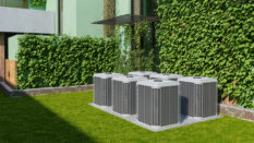 Air Conditioning Outdoor Units In The Backyard