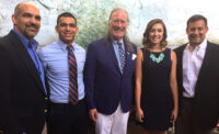 John Hazen White, Jr. poses with Taco Student Scholarship Award recipients