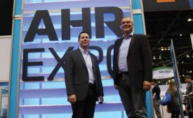 RIDGID’s John Ruese (left) and Viega’s Christian Geisthoff at the AHR Expo in Chicago