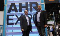 RIDGID’s John Ruese (left) and Viega’s Christian Geisthoff at the AHR Expo in Chicago